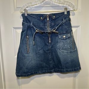 The Kooples Dark Denim A-Line Skirt